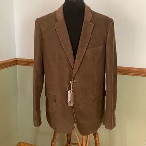 NWT Blue by Pronto Uomo Brown Corduroy Blazer Jacket XXL